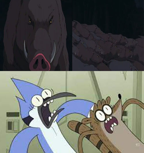 Mordecai And Rigby Scared Of Nago And Boars by Optimuspride1234 on ...