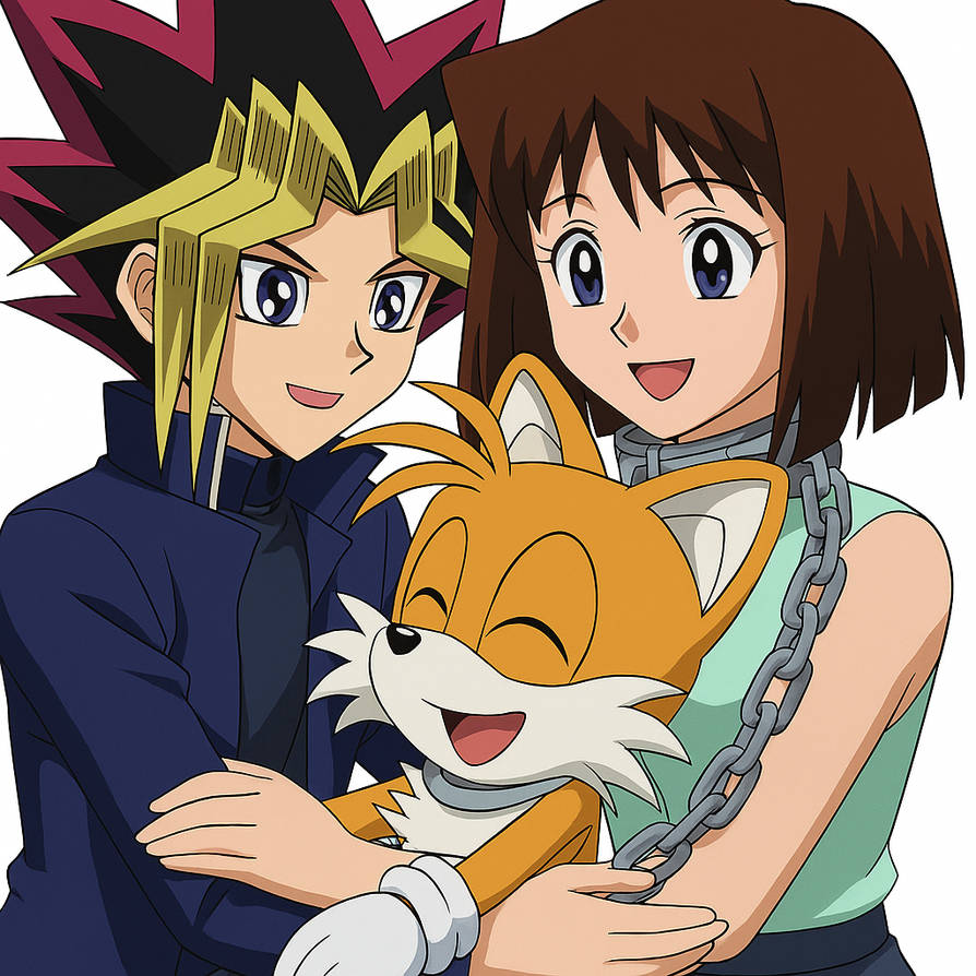 Tails group hugged by tea and yami yugi by Optimuspride1234 on DeviantArt