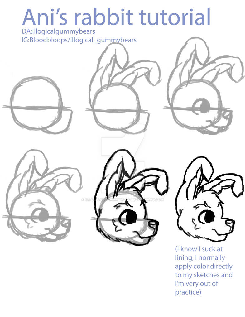 Drawing Rabbitears Tutorial Rabbit Tutorial by illogicalgummybears on DeviantArt