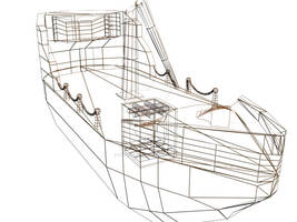 3DS Boat Wireframe