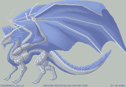 Silver-Blue Pixel Dragon