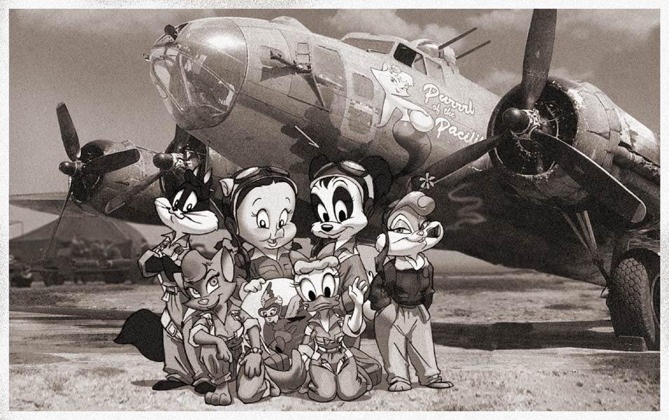 Toon girls are Plane Crazy