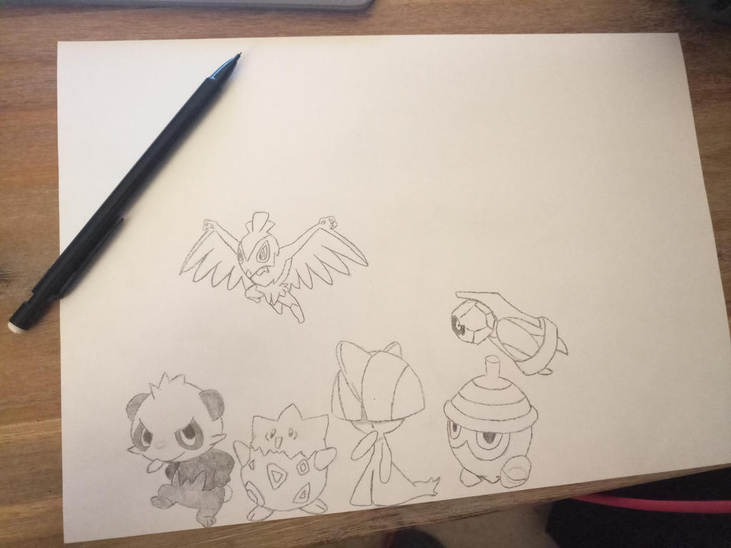 Little draw of a pokmon team by AnthLH on DeviantArt