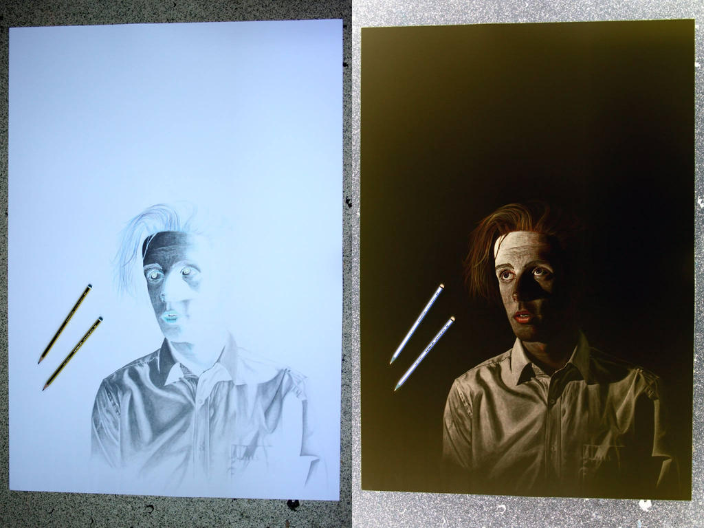 Inverted Colour Self Portrait by DavidHBD on DeviantArt