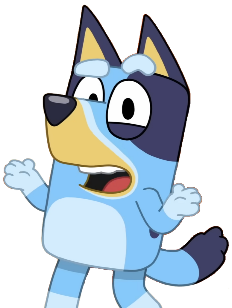 Bluey Question with Mouth open by JacobsT75 on DeviantArt