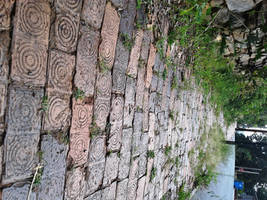 Old pattern brick sidewalk