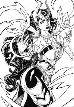 Scarlet Witch Marvel Rivals Traditional Pin Up