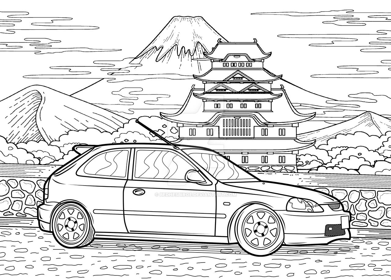COLORING BOOK = Honda Civic Type R OKE by bedhesbiroe on DeviantArt