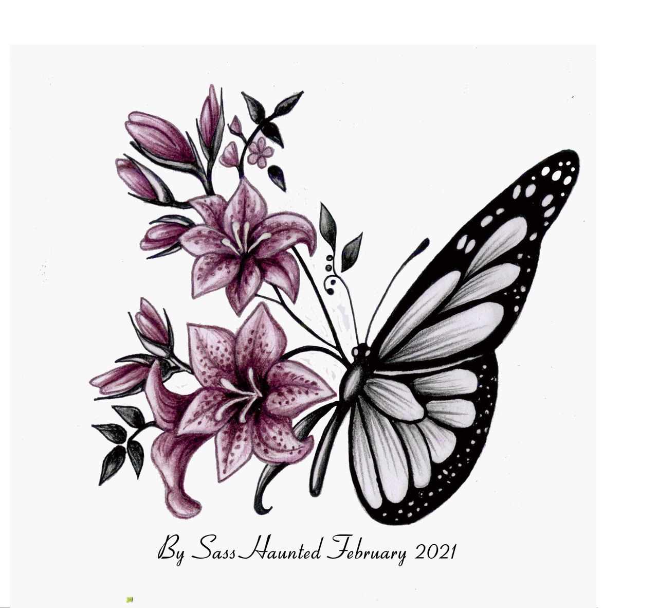 Floral Butterfly Tattoo Design by Sass-Haunted on DeviantArt