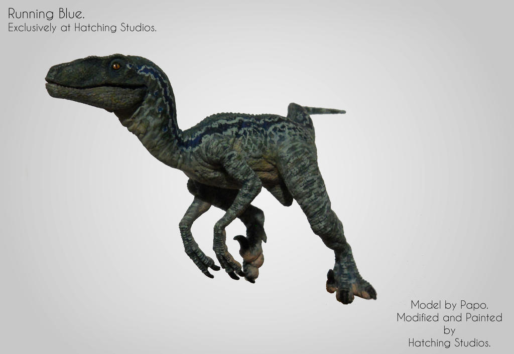 OOAK Papo Raptor Blue from Jurassic World by HatchingStudios on DeviantArt