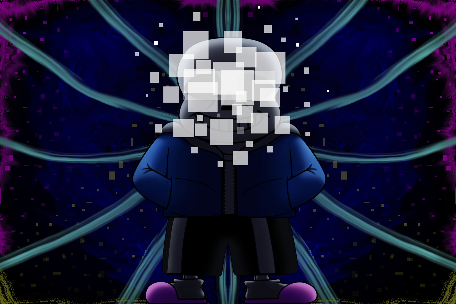 DustTale Sans, fanart, glitchy, undertale, HD phone wallpaper