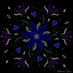 Symmetric Pattern: Blue Starflower by StephOBrien