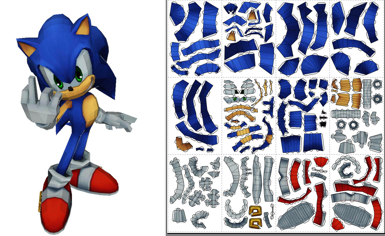 Papercraft Sonic 1 by Jossorio on DeviantArt