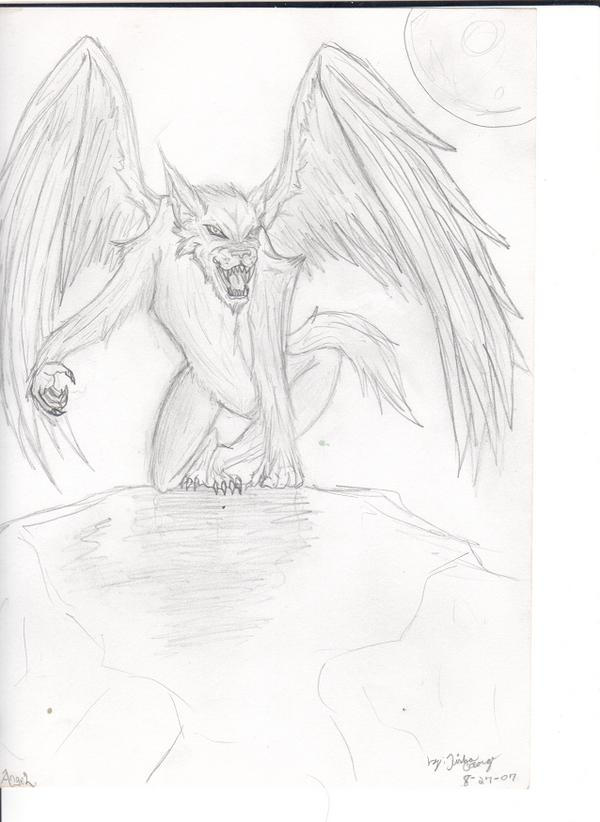 winged werewolf by SekoPsycho-KittyWolf on DeviantArt