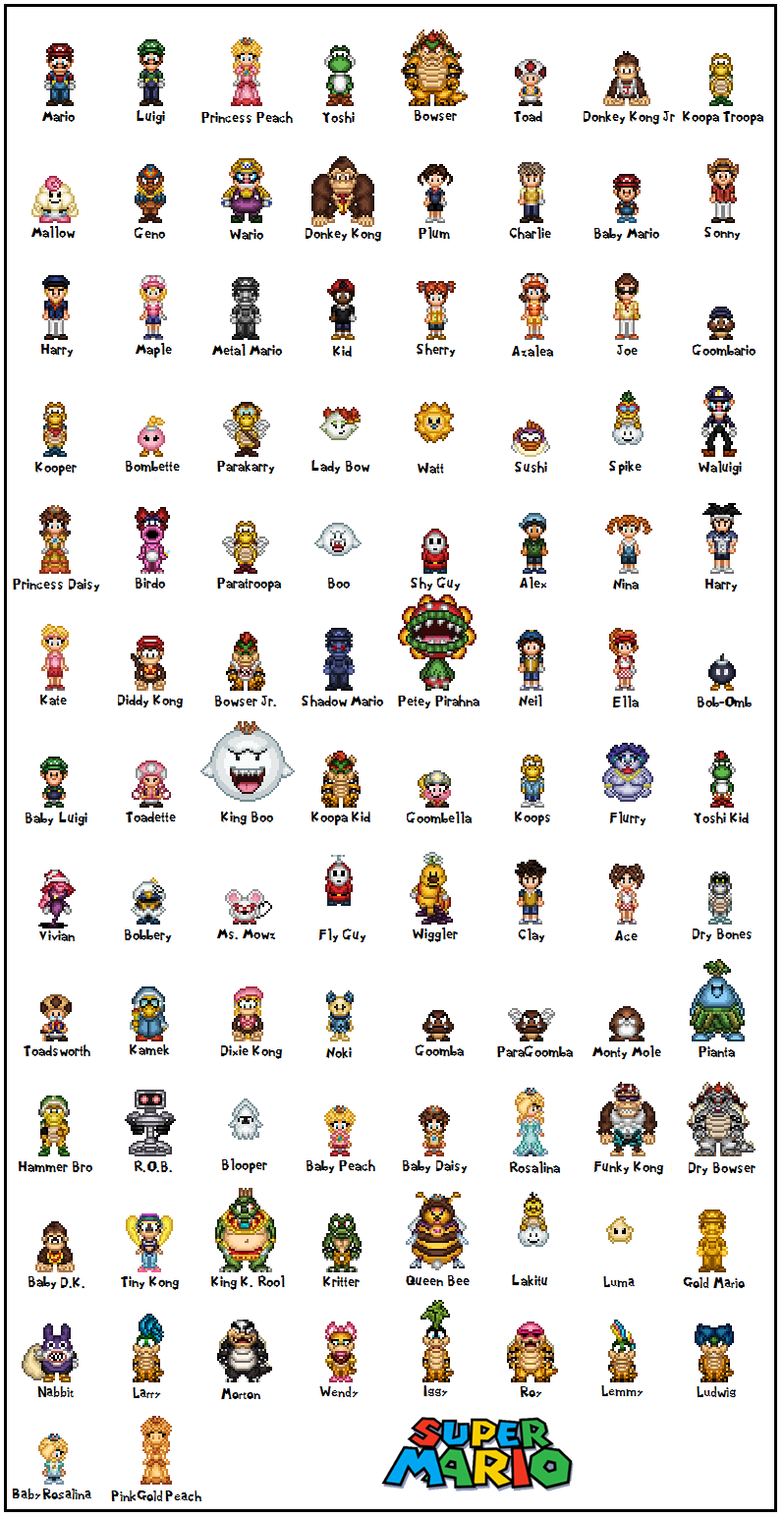 Super Mario Bros Complete Series Sprites UPDATED