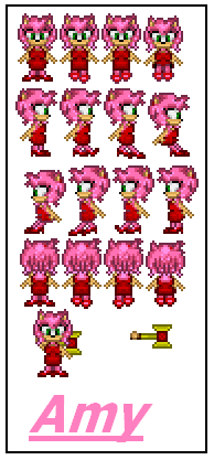 Amy Sprites by PrincessPinkAmyRose on DeviantArt