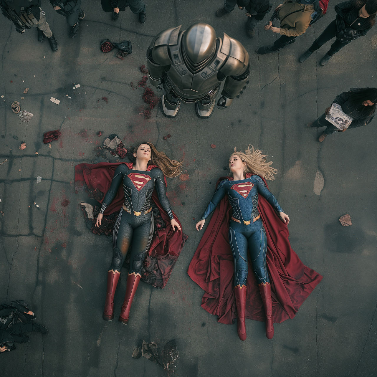 Two Superheroines Defeated By Shockedheroines On DeviantArt two-superheroines-defeated-by-shockedheroines-on-deviantart