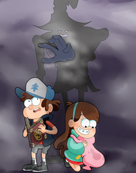 Dipper and mabel in the darkness