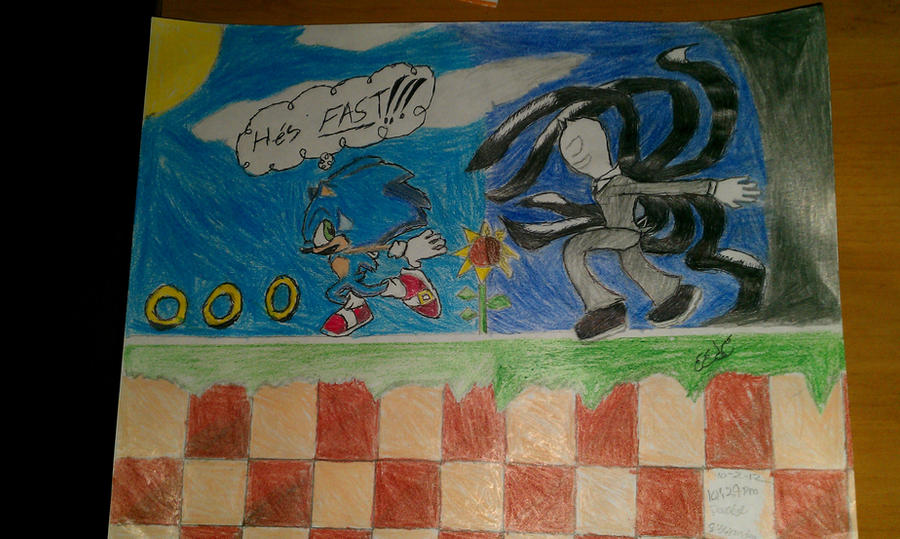 Sonic chase scene with SLENDERMAN