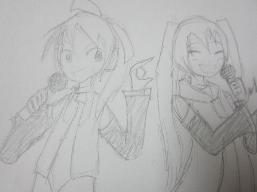 Her OC vocaloid with Miku