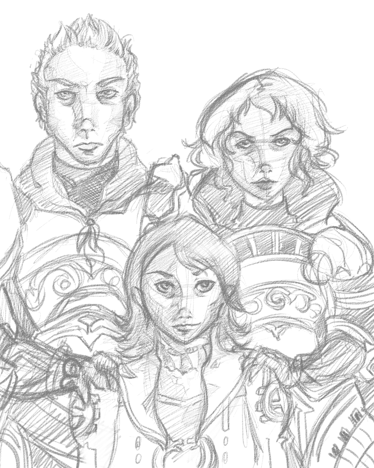 Final Fantasy 12 Larsa, Drace and Gabranth Sketch