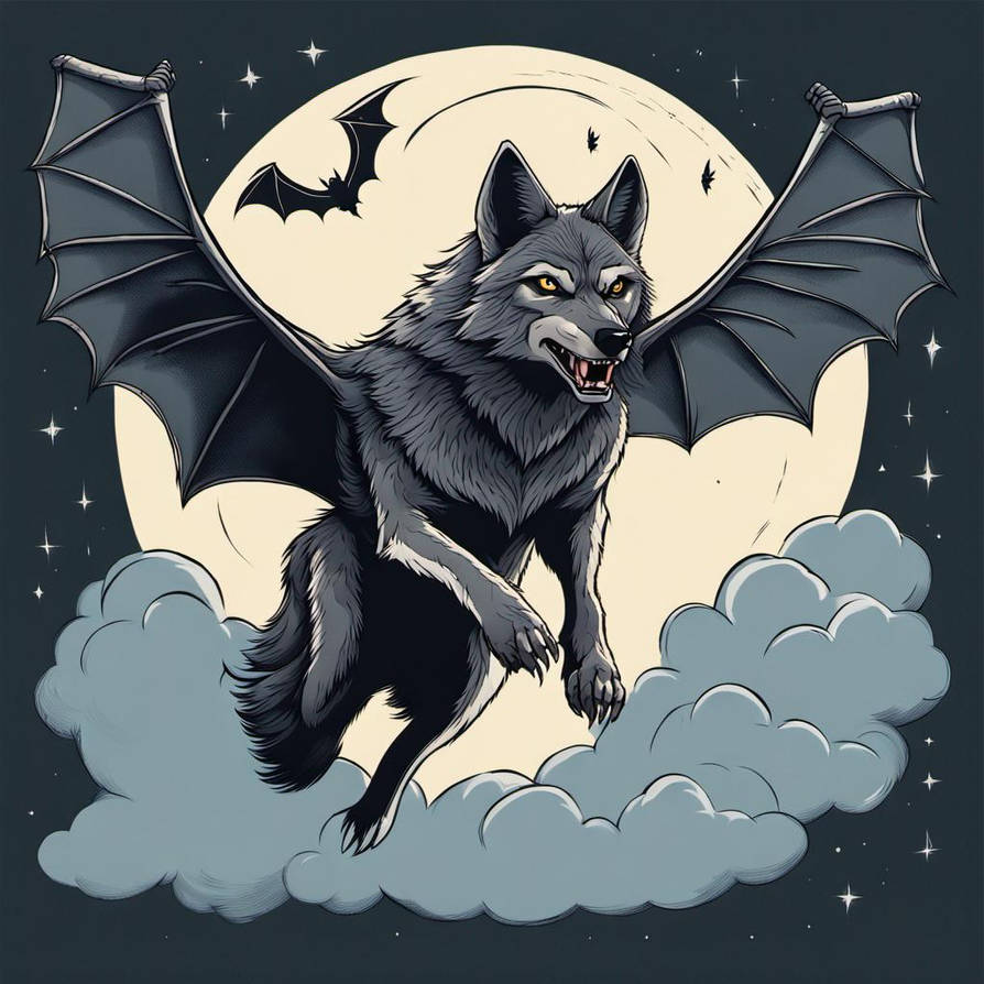 A hybrid of a wolf and a bat. by Zarteest on DeviantArt