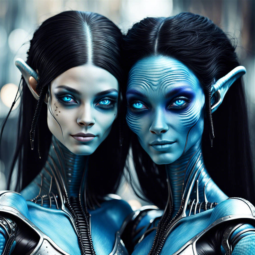 A pair of alien girls