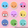 kawaii button set