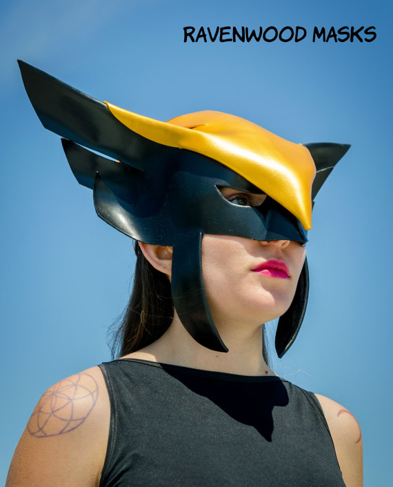 Hawkgirl cosplay leather mask