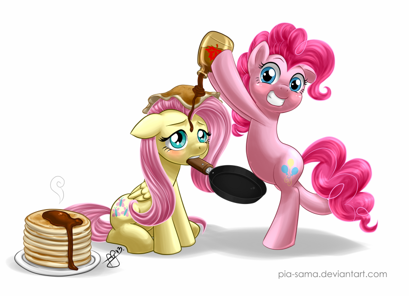 Flutter Pie Pancakes with Maple Syrup
