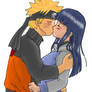 NAruto and Hinata kiss 2 color