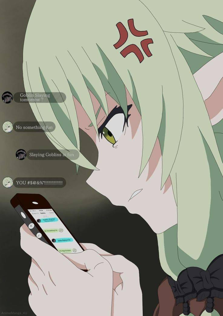Deviantart Red Texting Texting Goblin Slayer by Anime-Manga4U on DeviantArt