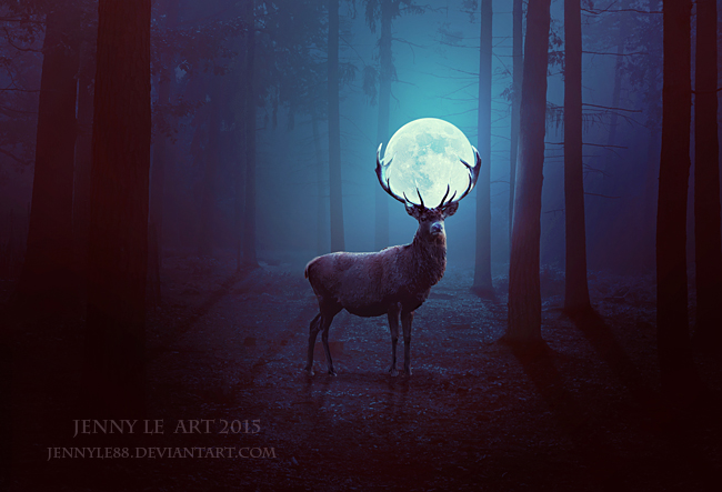 Deer of Moon by JennyLe88
