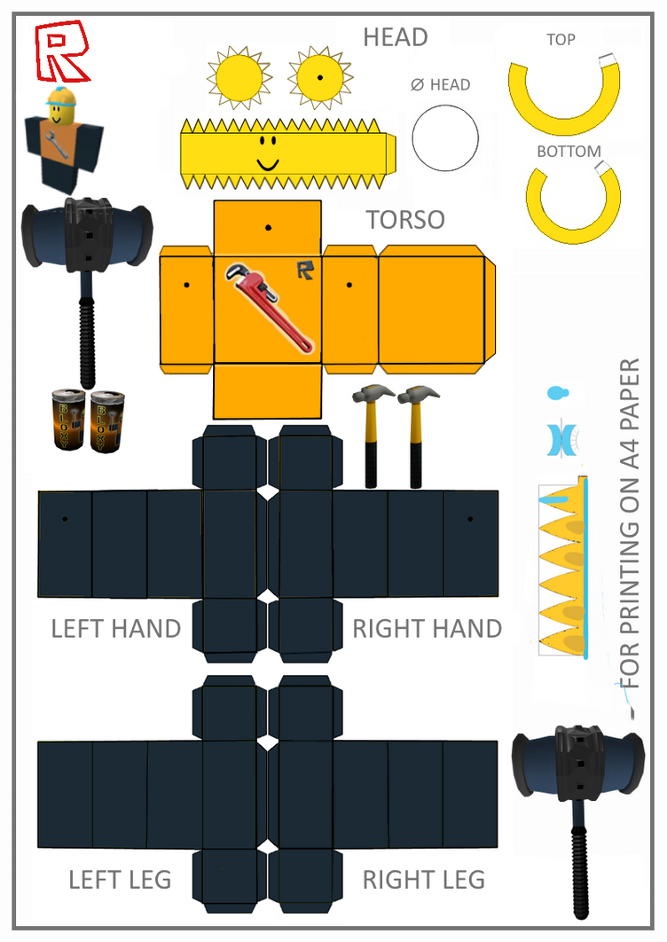 Old builderman/Classic builderman papercraft by PartyNoobTheSilly on ...