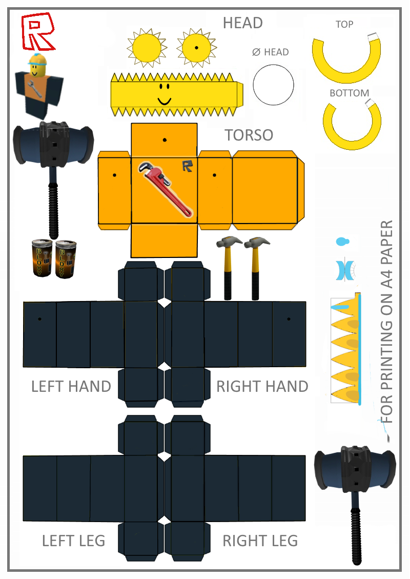 Old builderman/Classic builderman papercraft by PartyNoobTheSilly on ...