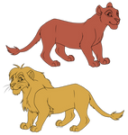 FREE Base - Lioness and Lion by Feyrah