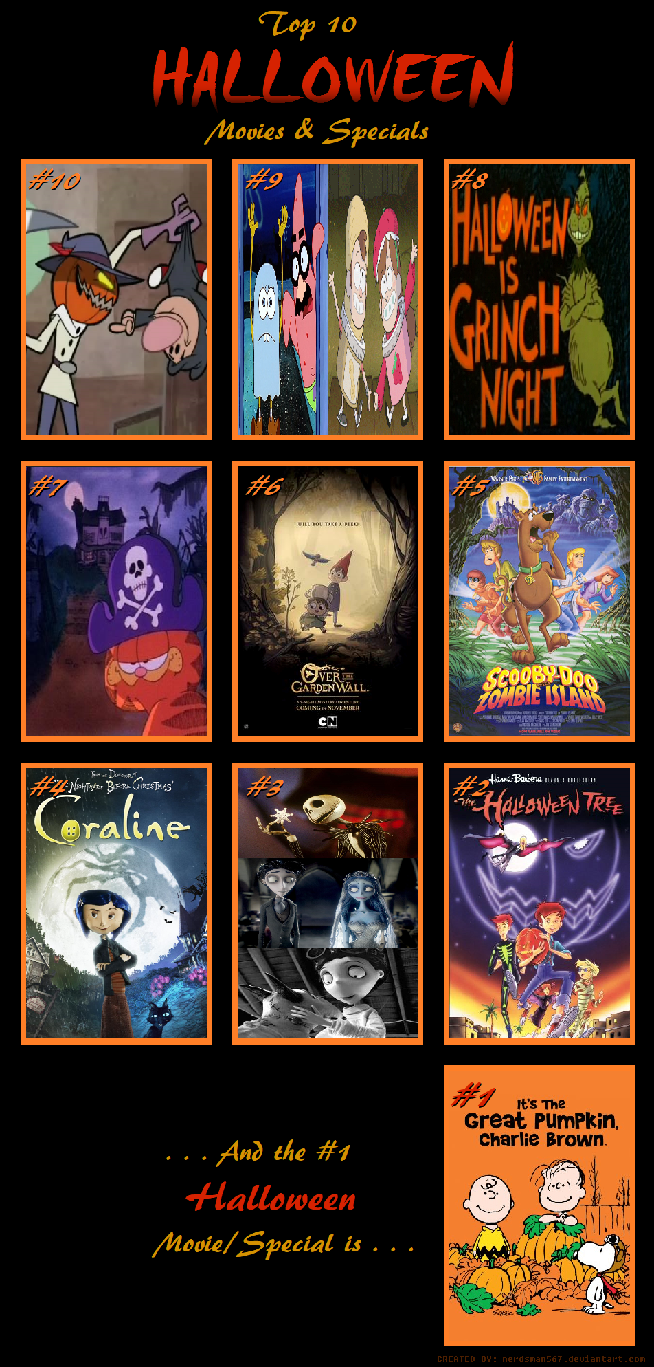 Top 10 Halloween Movies and Specials (Animated) by nerdsman567 on DeviantArt