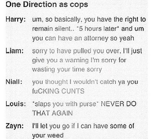 One direction as cops