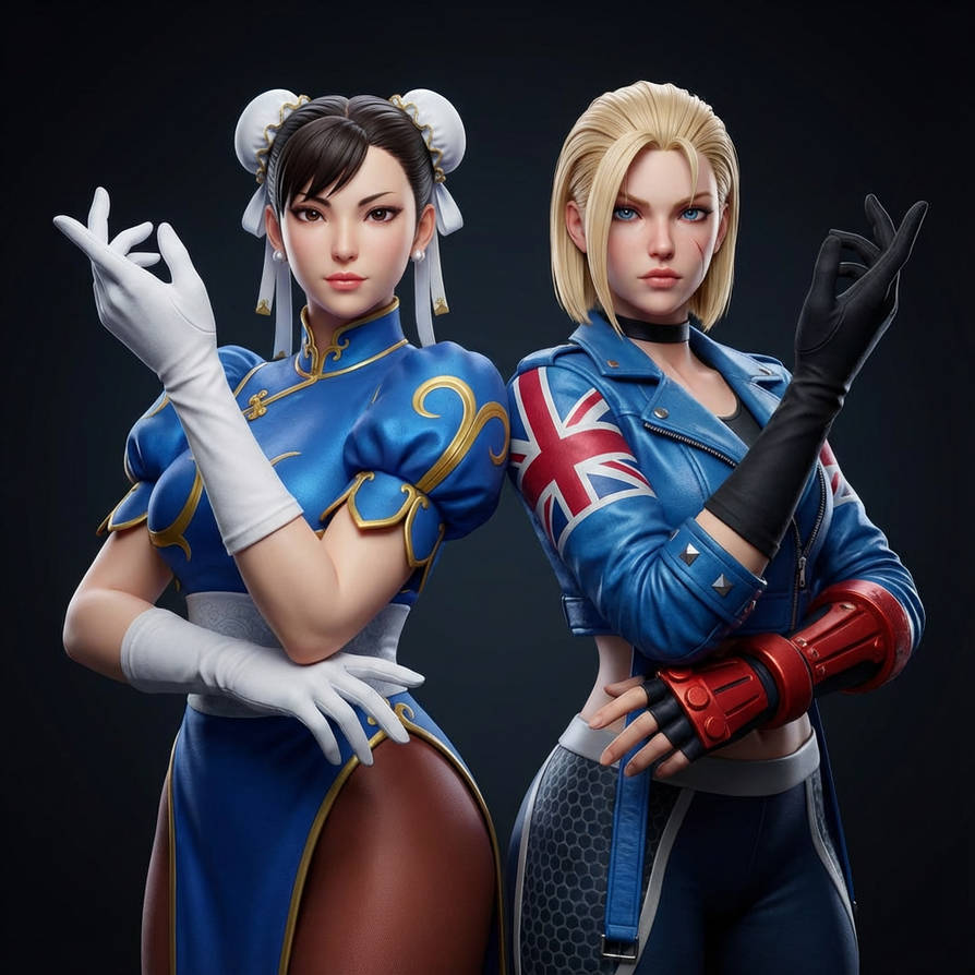 Chun Li Cod Long Gloved (Cotton): Chun Li with Cammy. Team Up. by DecadeSnake on ...