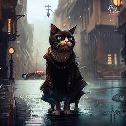  Mysterious-cat.-roaming-the-city-streets-in-the-r