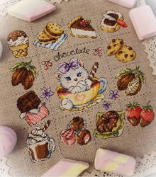 Chocolate Cat Cross-Stitch