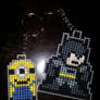 Minion and Batman keychains