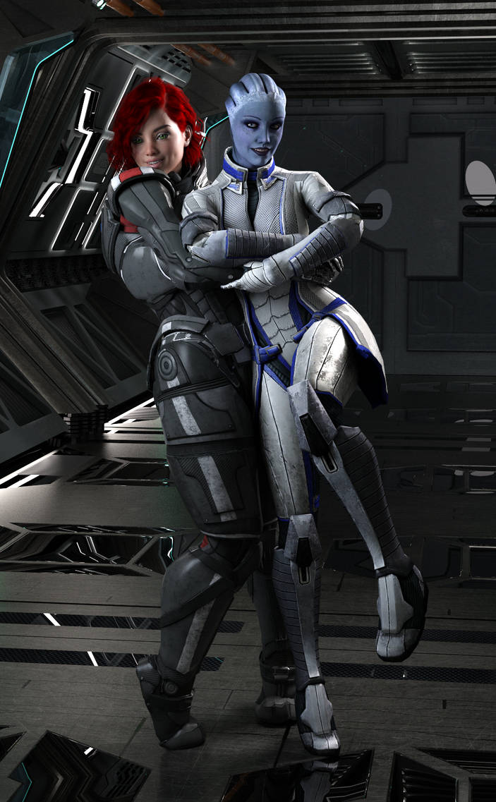 Cmdr Shepherd and Liara by ObsidianHawke on DeviantArt