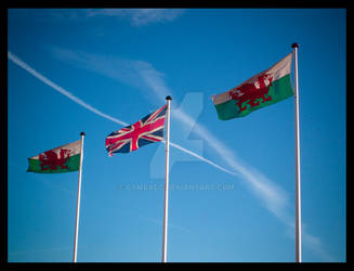 Welsh and British Flags Colour