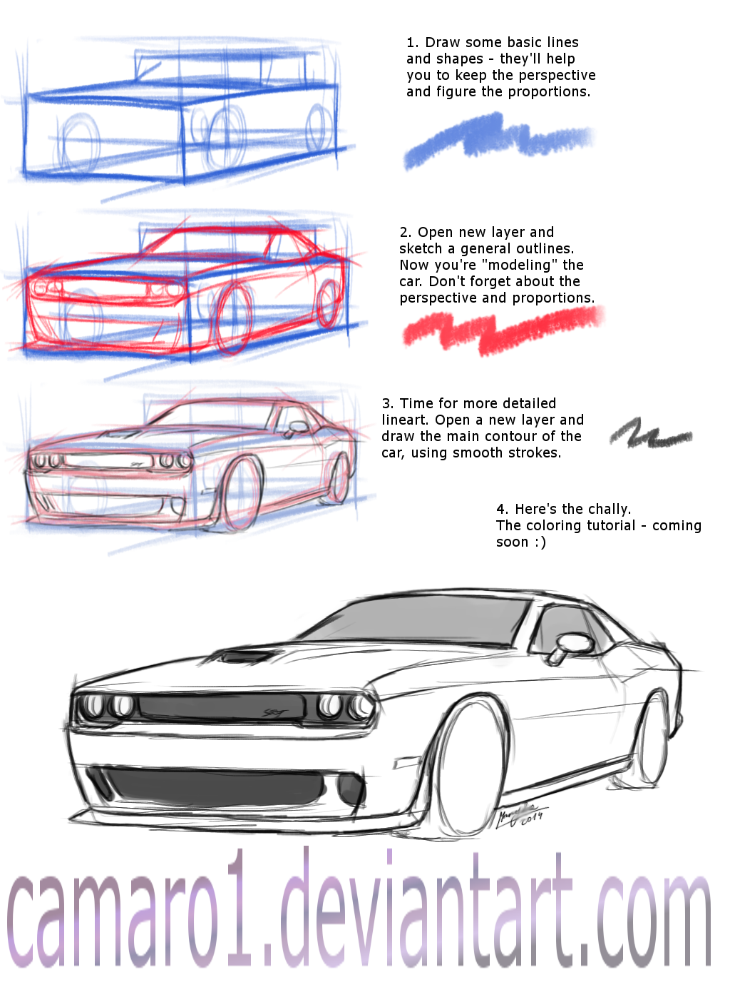 Tutorial part 1 - Challenger, lineart.