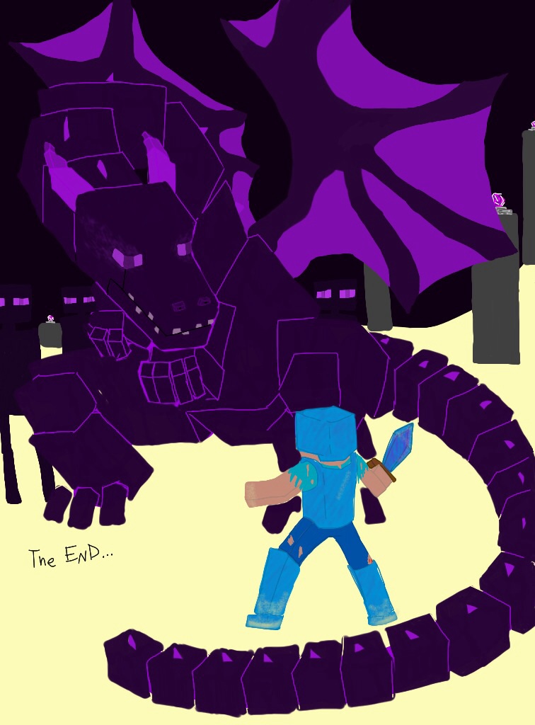 Minecraft:The Enderdragon by Die-Laughing-coloured