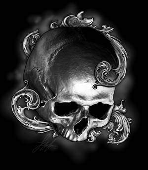 Ornate skull tattoo design