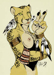 Peace cheetah by Crisjofreart