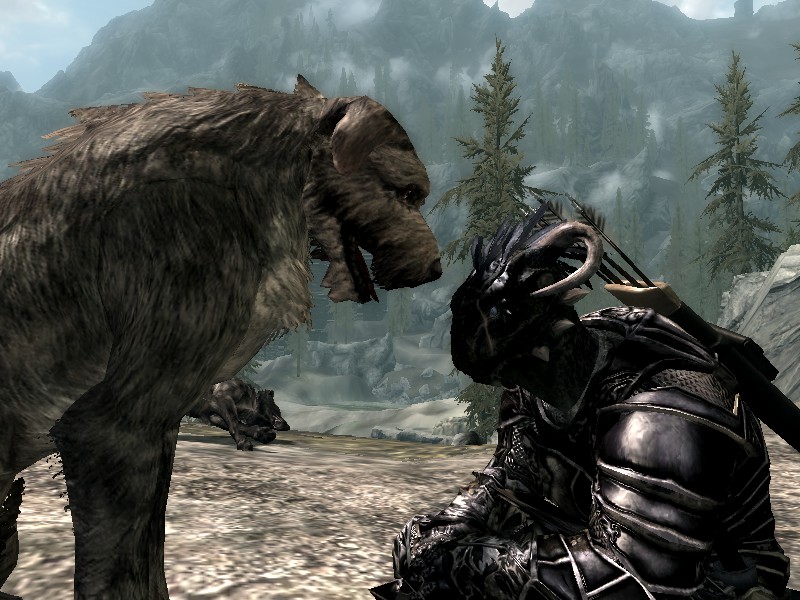 An Argonian and his Dog