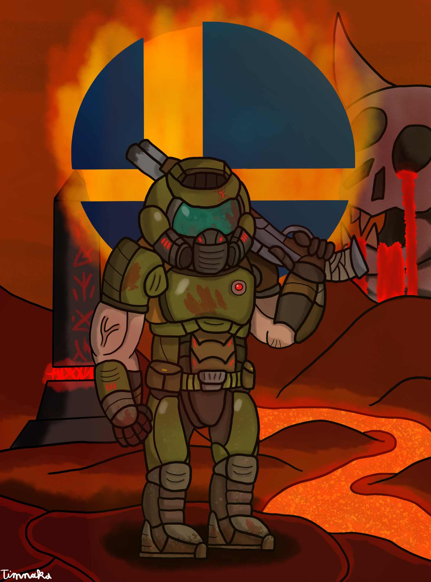 Doomguy Mario Doomguy for Smash by Timnaka on DeviantArt